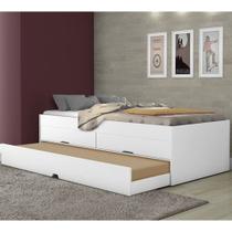 Bicama Solteiro Com 2 Gavetas E 2 Colchões Branco Bari Gabrielli