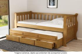 Bicama Solteiro com 3 Gavetas em Madeira Maciça Crystal Imbuia - Straub Web