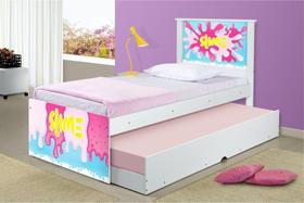 Bicama Solteiro com Cabeceira Slime Menina Bicama Solteiro com Cabeceira Slime Menina