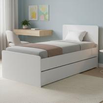 Bicama Solteiro com Cama Auxiliar Deslizante, Estrutura Resistente e Design Compacto