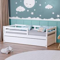 Bicama Solteiro Dreams com Grade de Proteção Madeira Maciça Branco Megamobilia Bicama Solteiro Dreams com Grade de Proteção Madeira Maciça Branco Megamobilia