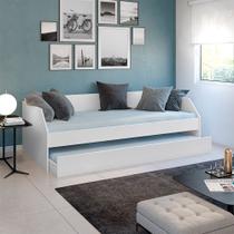 Bicama Solteiro Duo com Cama Auxiliar em Mdf Premium Branco Bicama Solteiro Duo com Cama Auxiliar em Mdf Premium Branco