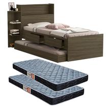 Bicama Solteiro Isa Com 2 Gavetas Nicho Bau e Cama Auxiliar Com 2 Colchão D20 188x88cm Solteiro Bicama Solteiro Isa Com 2 Gavetas Nicho Bau e Cama Auxiliar Com 2 Colchão D20 188x88cm Solteiro