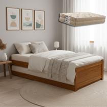 Bicama Solteiro Madeira Compacta Otimiza Seu Espaço Com Cama Auxiliar Inteligente E 2 Colchões D33 - Bicama Solteiro Madeira Compacta Otimiza Seu Espaço Com Cama Auxiliar Inteligente E 2 Colchões D33 -
