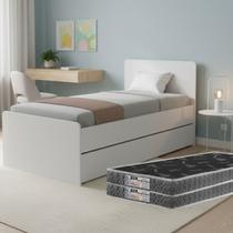 Bicama Solteiro MDF Reforçada Com Cama Auxiliar + Colchão D20 Conforto Garantido
