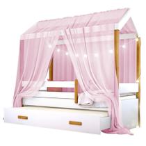 Bicama Solteiro Montessoriana Infantil Estilo Casinha - Rosa