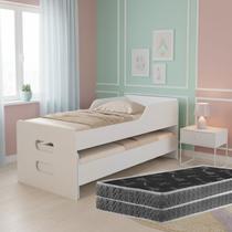 Bicama Solteiro Premium com Cama Auxiliar Oculta Design Moderno + 2 Colchões D20 Bicama Solteiro Premium com Cama Auxiliar Oculta Design Moderno + 2 Colchões D20