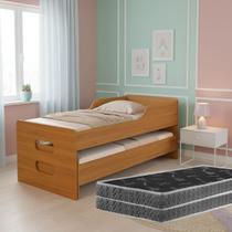 Bicama Solteiro Premium com Cama Auxiliar Oculta Design Moderno + 2 Colchões D20