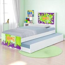 Bicama Solteiro Slime Verde Adesivada Cama Auxiliar MDF/MDP Bicama Solteiro Slime Verde Adesivada Cama Auxiliar MDF/MDP