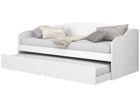 Bicama Solteiro Sofá Cama com Rodízios em MDF Funny Branco