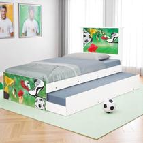Bicama Solteiro Tema Futebol Placar Adesivada Cama Auxiliar MDF/MDP Bicama Solteiro Tema Futebol Placar Adesivada Cama Auxiliar MDF/MDP