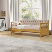 Bicama Solteiro Verona Mona Imbuia Estofado Capitonê Veludo Bege Bicama Solteiro Verona Mona Imbuia Estofado Capitonê Veludo Bege