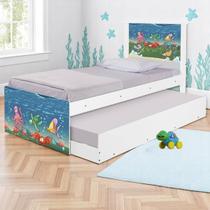 Bicama tema solteiro fundo do mar