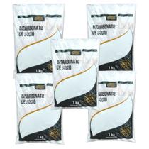 Bicarbonato de Sódio Extra Fino Alimentício Sabor Verde - 5 Pacotes de 1kg (Total 5kg)