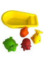 Bichinho de Banho Infantil Bebê + 3 Meses 4 Animais colorido