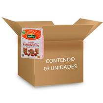 Bichinhos Kids Morango Vegano, Zero Glúten Natural Life contendo 3 caixas com 80g cada