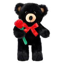 Bicho de pelúcia Civaner Bear com rosa, brinquedo de pelúcia de 30 cm