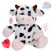 Bicho de pelúcia CozyWorld Heartbeat Diary Cow gravável 12,5 cm