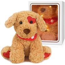 Bicho de pelúcia de pelúcia Teddy Puppy com luz LED para o Dia dos Namorados - Erweicet