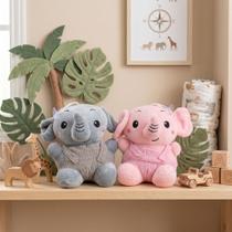 Bicho De Pelúcia Elefante 17 Cm Macio Miniatura Animalzinho Savana Decorativo Maternidade Kids Bicho De Pelúcia Elefante 17 Cm Macio Miniatura Animalzinho Savana Decorativo Maternidade Kids