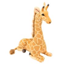 Bicho de Pelúcia Girafa Grande Deitada Realista Atóxico e Hipoalérgico 55cm - Fofy Toys