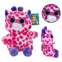 Bicho De Pelucia Girafa Macia Rosa Bebê Olhos Brilhantes - S2 Toys