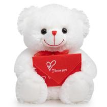 Bicho de pelúcia HollyHome Teddy Bear Rose Bear 30 cm branco