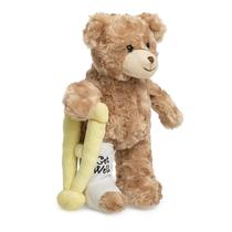 Bicho de pelúcia Jolitee Buddy Broken Leg Bear com muletas