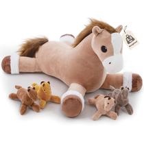 Bicho de pelúcia Jrystar Horse com bebês 1,5 kg, peso 50 cm