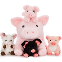 Bicho de pelúcia Karister Pig Mommy com 4 pelúcias Baby Piggy de 40 cm Bicho de pelúcia Karister Pig Mommy com 4 pelúcias Baby Piggy de 40 cm