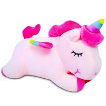 Bicho de pelúcia Loyusenn Unicorn 30 cm com travesseiro para crianças rosa