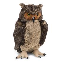 Bicho de pelúcia Melissa & Doug Giant Owl Lifelike 43 cm marrom