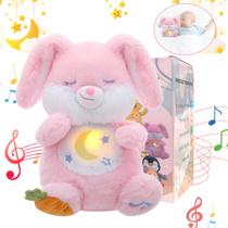 Bicho de pelúcia MILEGI Breathing Pink Bunny Plush para ansiedade Bicho de pelúcia MILEGI Breathing Pink Bunny Plush para ansiedade