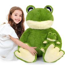 Bicho de pelúcia MoriSmos Frog Plush 91,95 cm com bebê, menina e menino