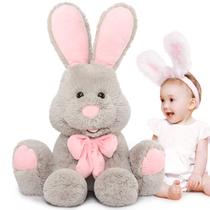 Bicho de pelúcia MoriSmos Giant Bunny 80 cm, pelúcia de coelho cinza