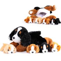 Bicho de Pelúcia Skylety Dog - 1 Mãe com 4 Bebês Bicho de Pelúcia Skylety Dog - 1 Mãe com 4 Bebês