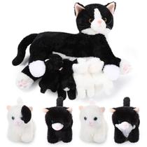 Bicho de pelúcia Skylety Nurturing Cat com 4 gatinhos de pelúcia de 40 cm Bicho de pelúcia Skylety Nurturing Cat com 4 gatinhos de pelúcia de 40 cm