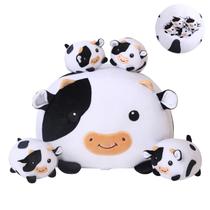 Bicho de pelúcia SQEQE Cow com 4 bebês dentro para crianças Bicho de pelúcia SQEQE Cow com 4 bebês dentro para crianças