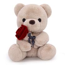 Bicho de pelúcia Teddy Bear LSYDCARM com rosa de 23 cm no Dia dos Namorados