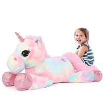 Bicho de pelúcia Tezituor Giant Unicorn Plush 110 cm Arco-Íris