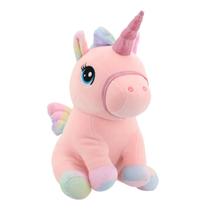 Bicho De Pelúcia Unicórnio Macio E Antialérgico Sentado C/ Asas - 33cm - Bee Toys