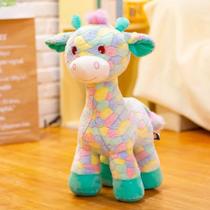 Bicho Pelúcia Girafinha Multicolorida Fofinha Divertida 30cm Bicho Pelúcia Girafinha Multicolorida Fofinha Divertida 30cm