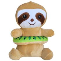 Bicho Preguiça de Pelúcia Com Boia Nicho Bebê 26cm - Fizzy Bicho Preguiça de Pelúcia Com Boia Nicho Bebê 26cm - Fizzy