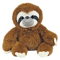 Bicho Preguiça Pelúcia Peludinho Olho Brilho 25Cms - Marrom Claro
