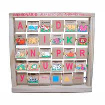 Bichonário em Madeira - Alfabeto dos Animais - 30 Plaquinhas - Multicolorido - Dicá Bichonário em Madeira - Alfabeto dos Animais - 30 Plaquinhas - Multicolorido - Dicá
