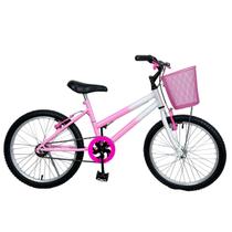 Bicicleta 20 Fem. Branco C/rosa - SAMY