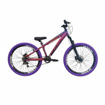 Bicicleta 26 Gta Rebel Camaleão Freeride Single Aro Vmaxx Freio a Disco Pneu Flame Roxo