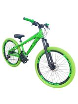 Bicicleta 26 Gta Rebel DH Freeride Cor Verde 21v Freio a Disco Rodas Vmaxx Pneu Flame Verde Bicicleta 26 Gta Rebel DH Freeride Cor Verde 21v Freio a Disco Rodas Vmaxx Pneu Flame Verde
