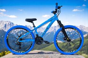 Bicicleta 26 Gta Rebel Freeride Cor Azul 21v Aros Vmaxx Freio a Disco Pneu Flame Azul