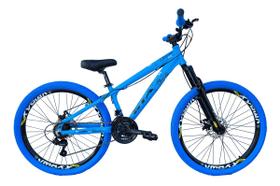 Bicicleta 26 Gta Rebel Freeride Cor Azul 21v Freio a Disco Aros Vmaxx Pneu Flame Azul